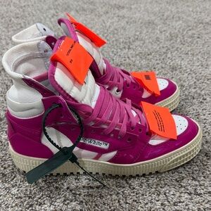 Off-White Fuchsia and White High-Tops size 39 (9 W/ 7.5 M)